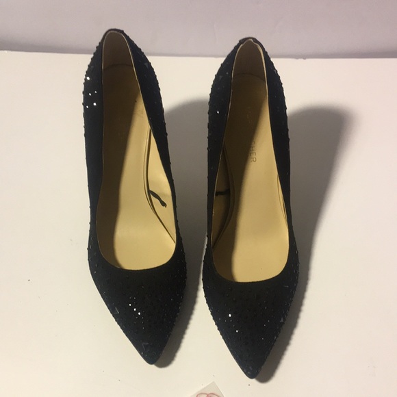 MARC FISHER BLACK BLING RHINESTONE PUMPS - Picture 1 of 5